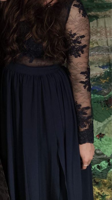 Suknia wieczorowa granatowa studniówka wesele 18stka