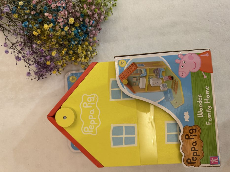 Drewniany domek swinki peppy swinka peppa viral okazja zabawka idealny