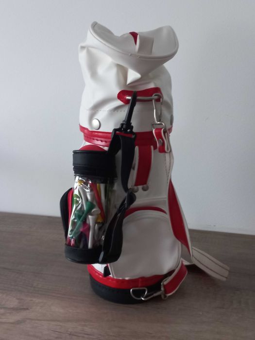 Mini saco de golfe em cabedal