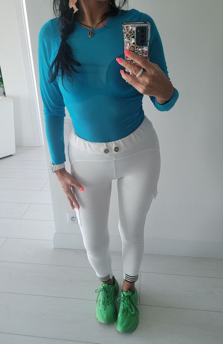 Spodnie dres joggery paski Kieszenie gumka