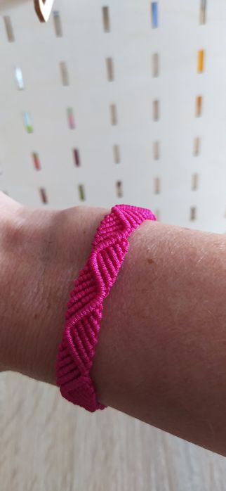 Bransoletka handmade ciemny róż ręcznie robiona