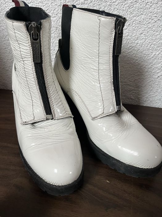 Białe lakierowane botki skórzane Tommy Hilfiger, rozm. 38