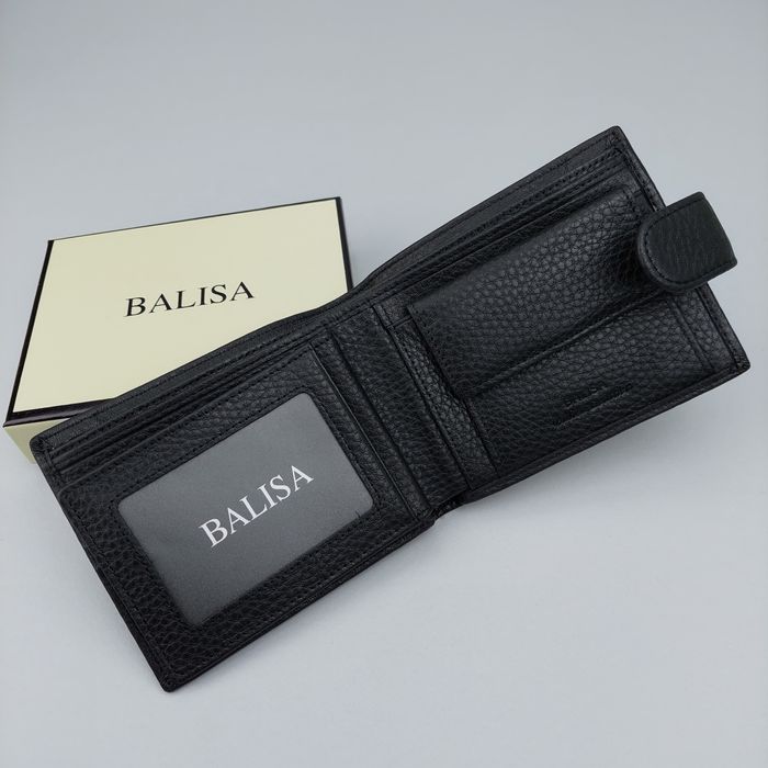 Гаманець чоловічий Balisa шкіряний кошелек мужской кожаный чёрный