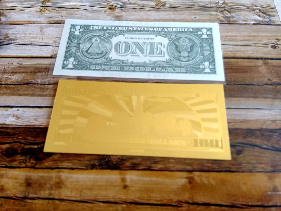 1 $ seria zastępcza UNC/ 100 $ złocony, fant. Piękny zestaw! Gratis!