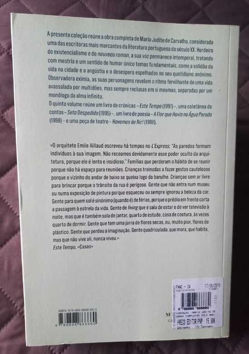 Obras Completas Maria Judite Carvalho - Volume 5