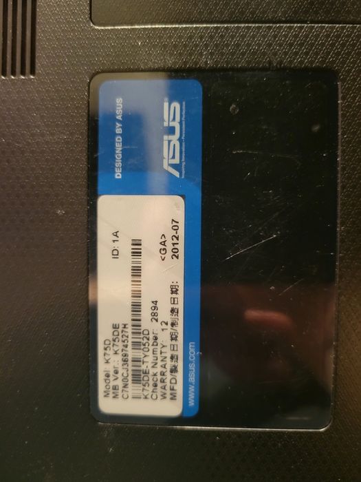 ASUS K75D 17" AMD 2.3 DDR3 8GB SSD 128GB DVD + + +