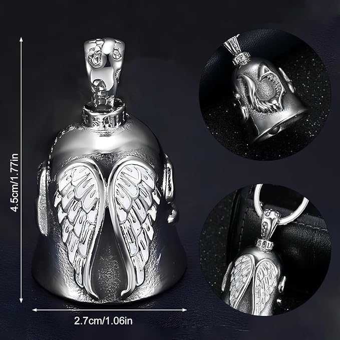 Dzwonek motocyklowy Guardian Bell srebrny Brelok do Kluczy