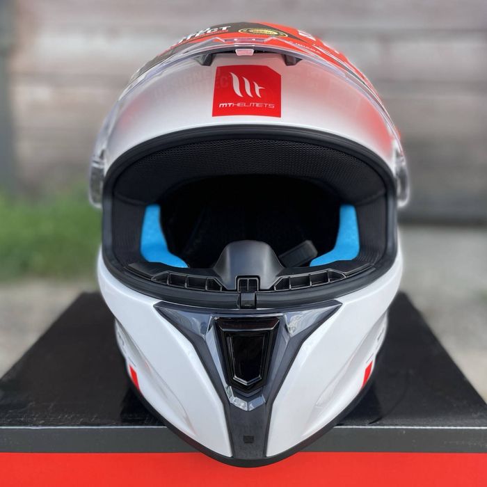 Мото шолом MT targo s шлем білий на мото MT helmets тарго с іспанський