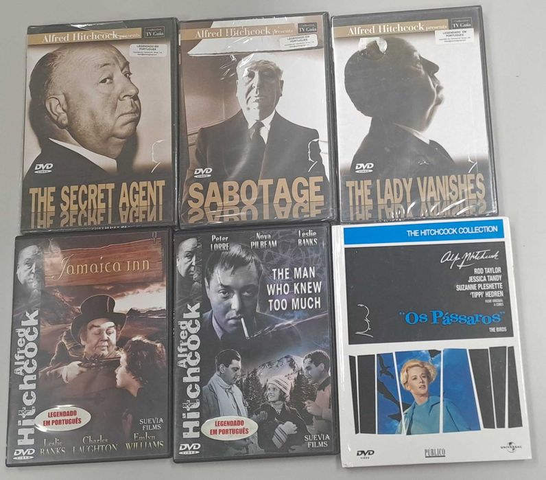 Pack com 6 Filmes do Alfred Hitchcock (Inclui o Filme os Passáros)
