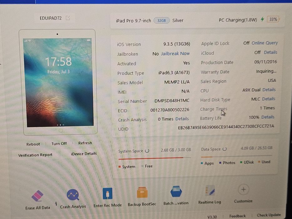 iPad Pro 9.7 32Gb Wi-Fi Silver