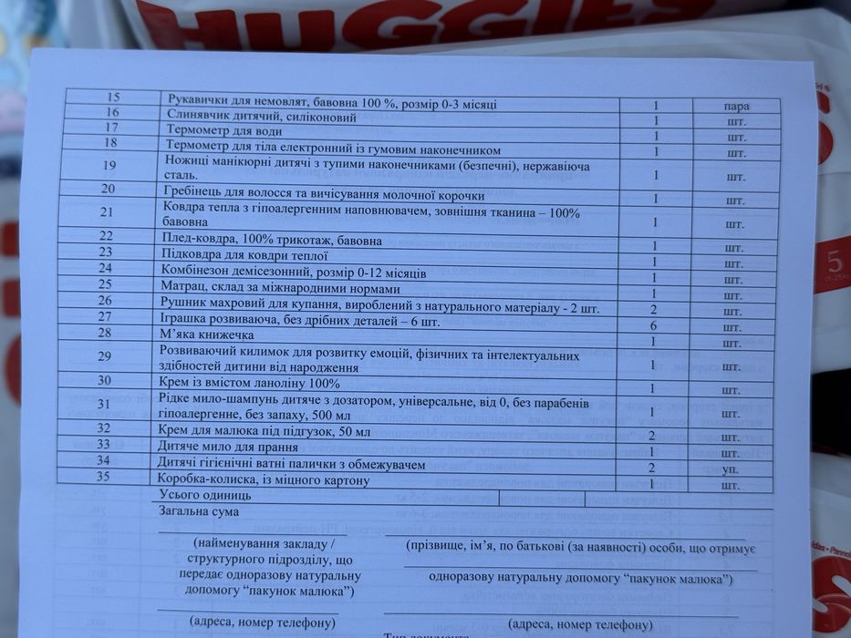 Пакунок малюка Повний Бебі бокс