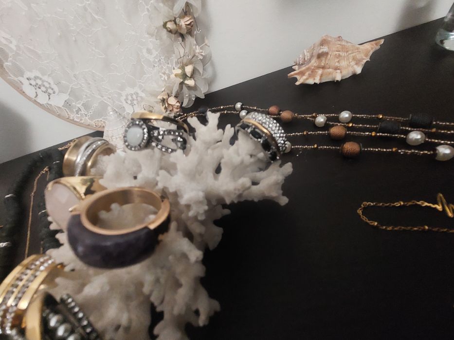 Fios, pulseira e aneis aço e prata