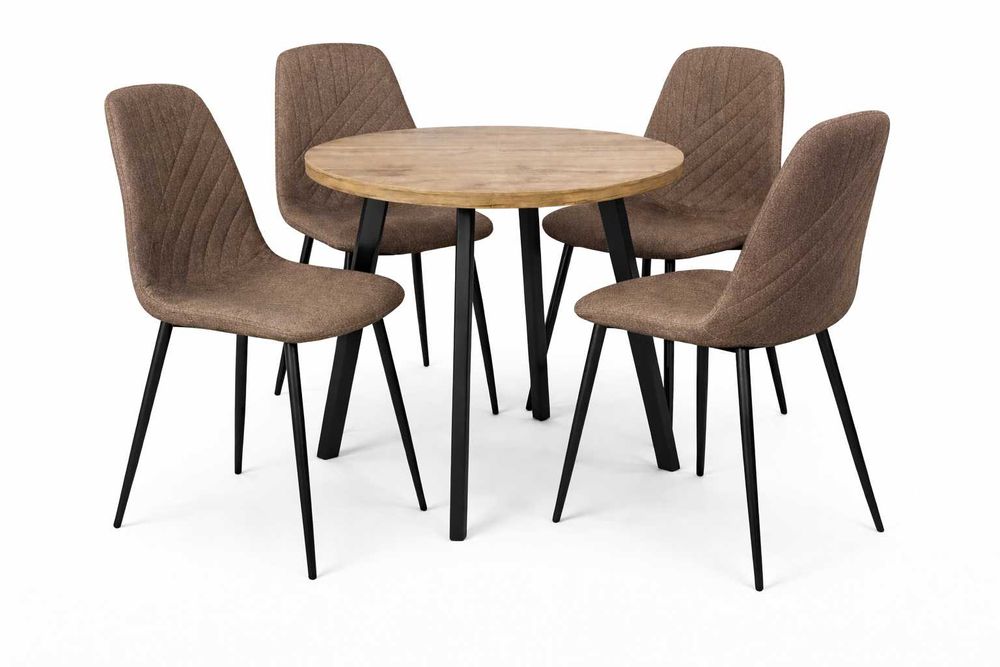 (262WN) Stół okrągły rozkładany + 4 krzesła, nowe okazja 1160 zł