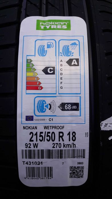 2szt. nowe opony letnie 215/50R18 Nokian Wetproof W-wa (rok19)
