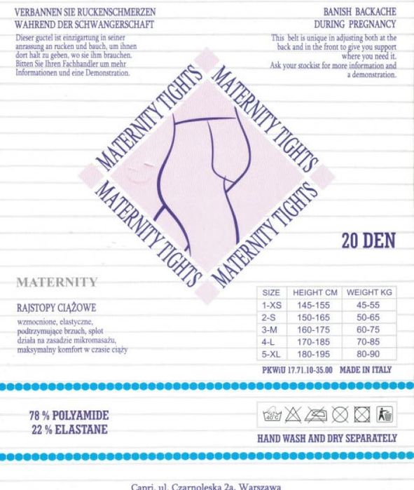 Rajstopy ciążowe 20 den rozm. 5 XL kolor ciemny beż 2 sztuki