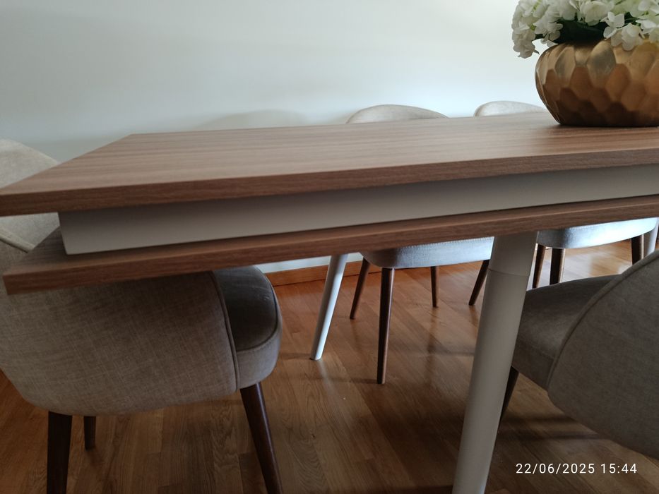 Mesa jantar para 10  Antarte castanha/branca