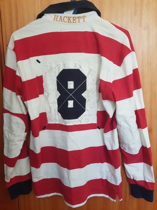 Polo rugby Hackett riscas manga comprida