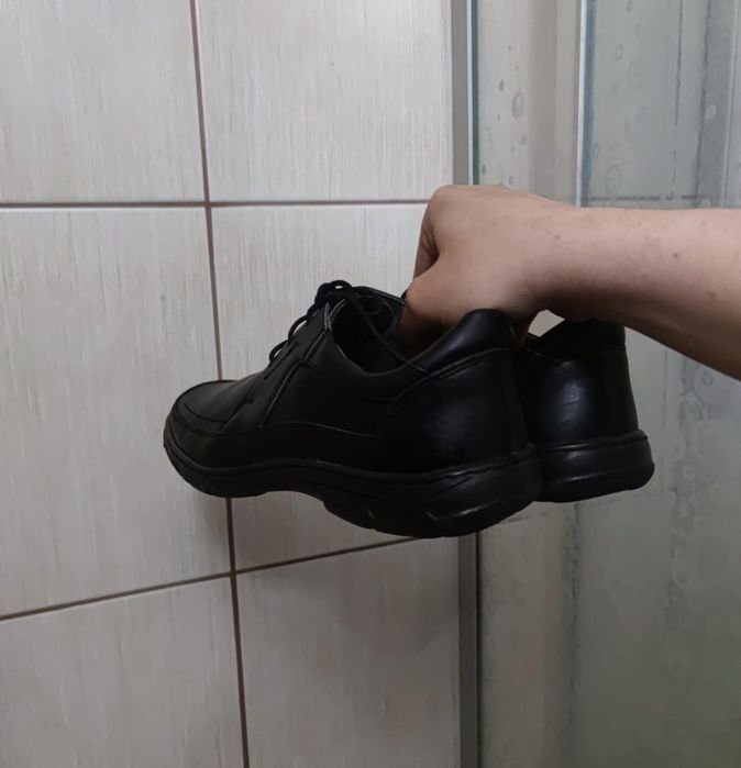 Buty obuwie 42 Łukpol eleganckie glany męskie czarne leather skóra skó