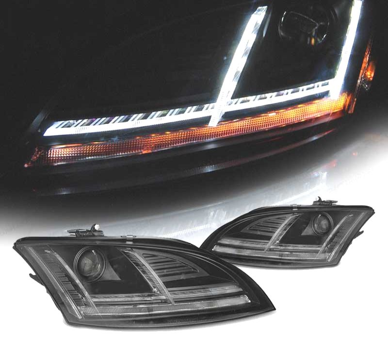 FARÓIS AUDI TT 8J 10-14 XENON LUZ DIURNA LED DINAMICOS AFS PRETO