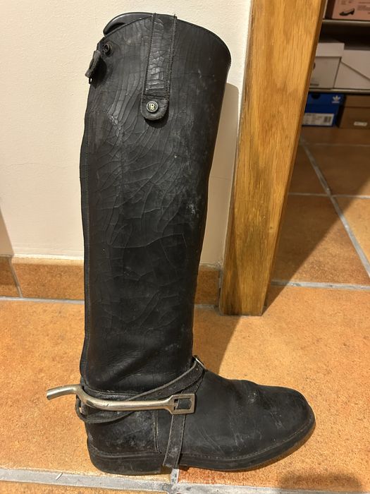 Botas equitacao n 35 perna magra