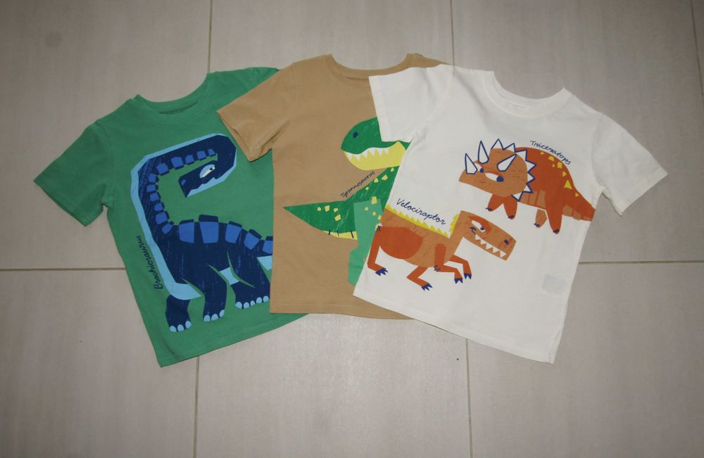 H&M 3pack T-shirtów  z motywem Dino