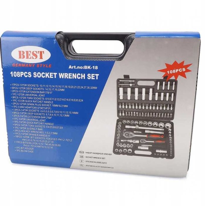 Nowy Zestaw Kluczy Nasadowych Klucze Nasadowe Bity Nasadki (WYPRZEDAŻ)