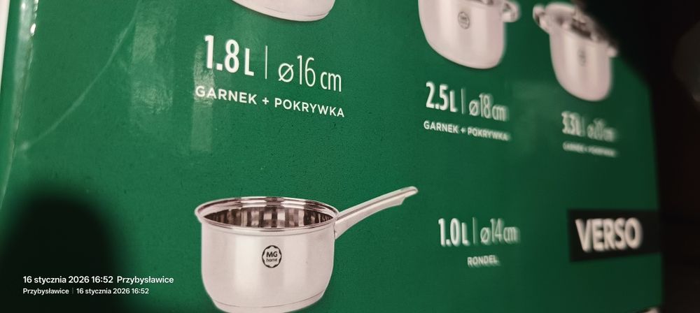 Zestaw garnków Verso nowy,7 elementów,
