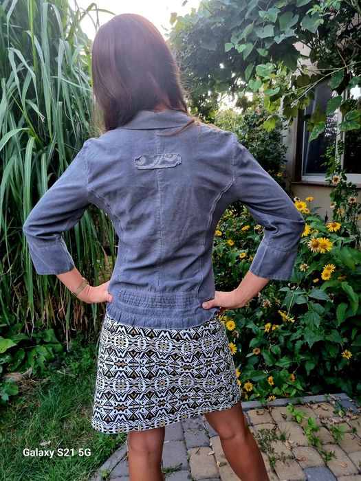 Bottega M żakiet marynarka bluzeczka design boho retro Hafty guziki