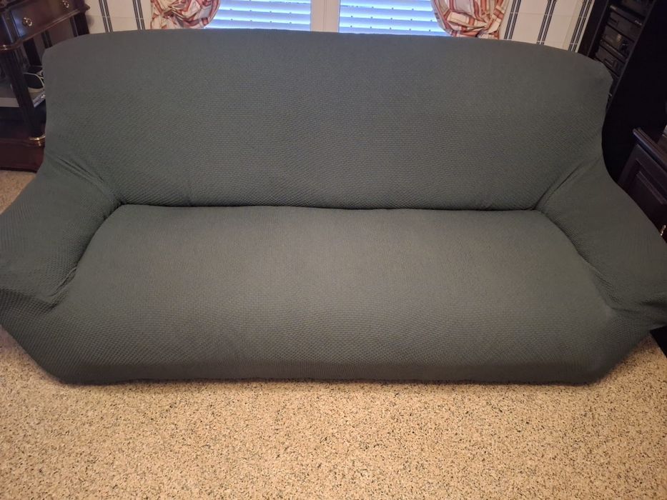 Conjunto de sofás KOL em pele verde