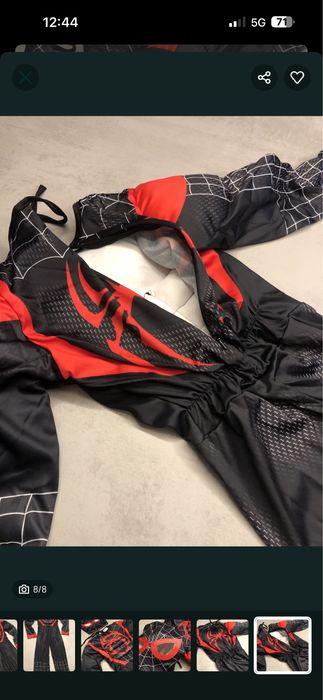 Spiderman 134 cm Miles Morales nowy strój kostium przebranie Spider-ma