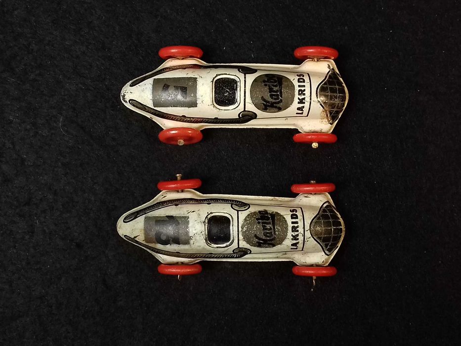 2 Haribo Lakrids - 1950's Tinplate Racer Cars - made in Germany