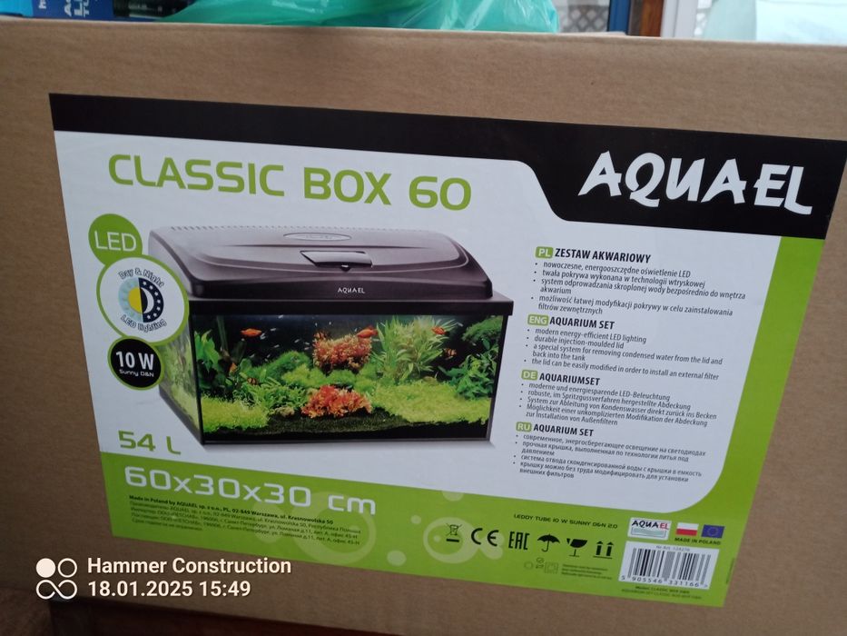 Akwarium 54 l  cały zestaw