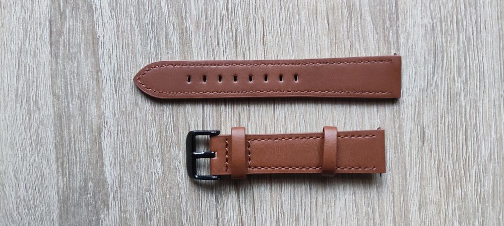 Pasek do zegarka smartwatcha 20 mm Brązowy Skórzany