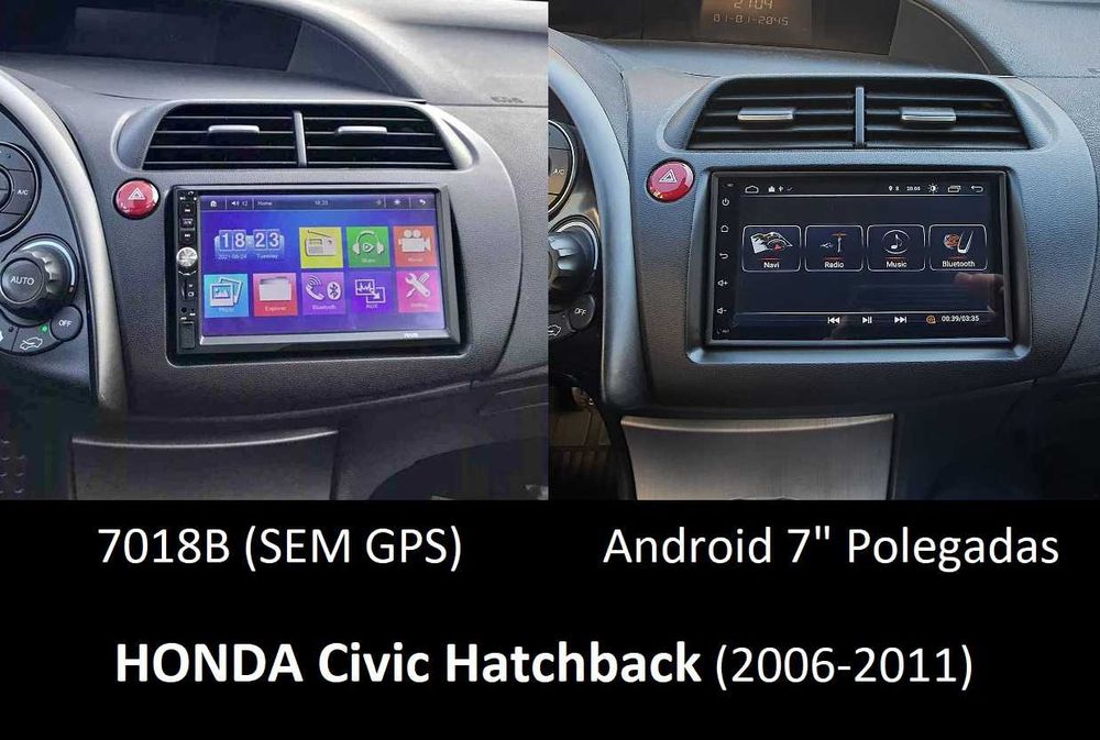 (NOVO) Rádio 2DIN HONDA Civic Hatchback (2006 a 2017) • Android 4+64GB