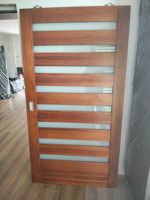 Drzwi przesuwne z litego drewna 210x200