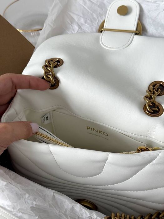 Сумка Pinko Love Bag / сумочка пінко лав беґ чорна біла