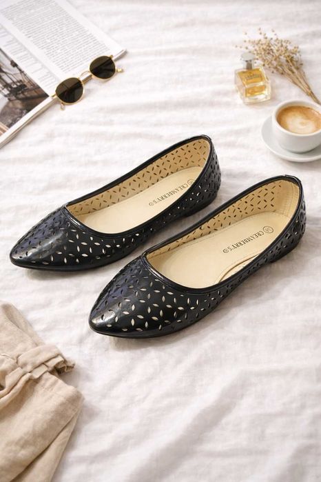 Nowe Baleriny Creamberry’s 36 czarne | Ażurowe