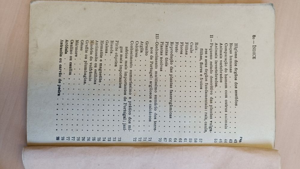 Livro de Ciências Naturais da 4.ª classe de 1944-António Figueirinhas