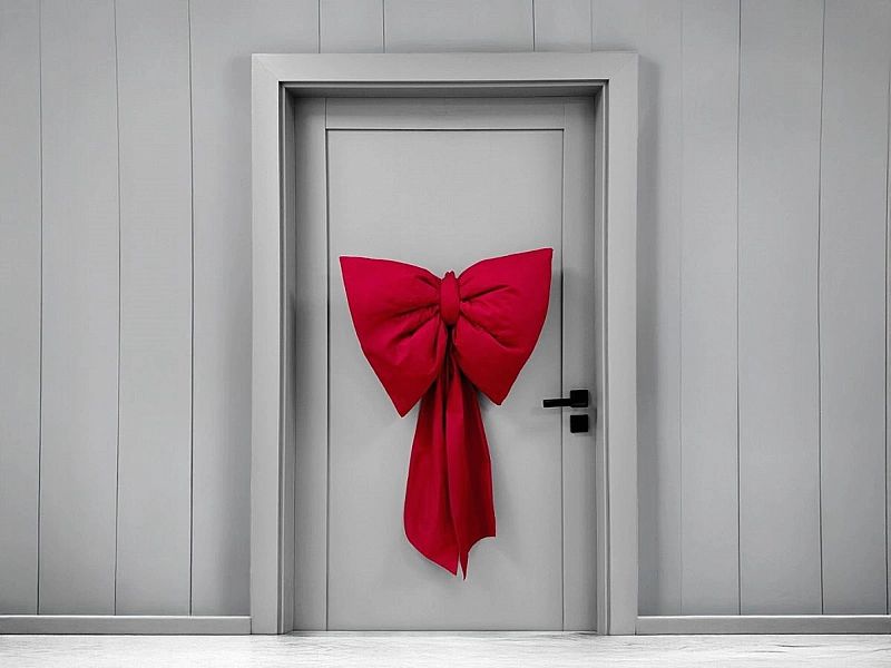 KOKARDA ŚWIĄTECZNA na dzwi choinkę DUŻA XXL ozdoba Poduszka Big Bow 10