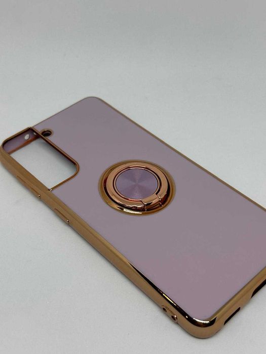 Samsung S21 Etui Case Silikonowy Obudowa Fiolet+Złoto kod 1119