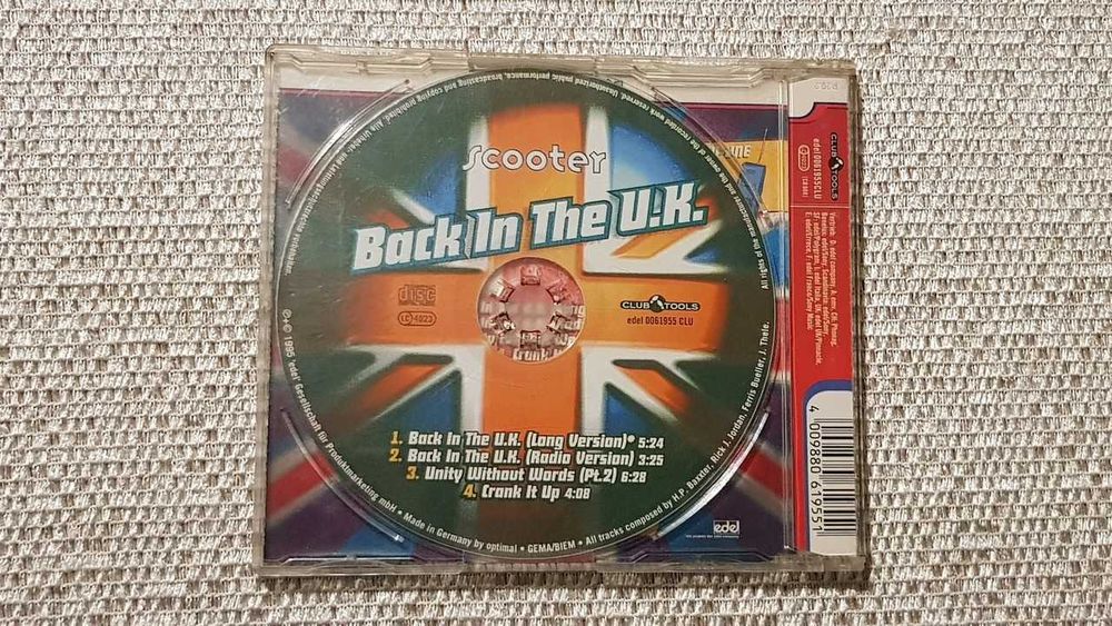 SCOOTER Back In The U.K. Singiel Maxi CD [1995]