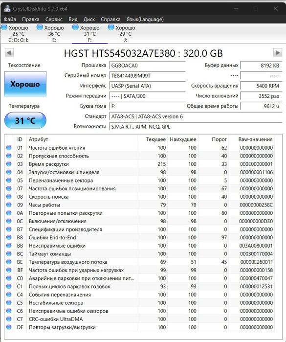 Жёсткий диск 320 гб 2.5 ноутбучный для ноутбука