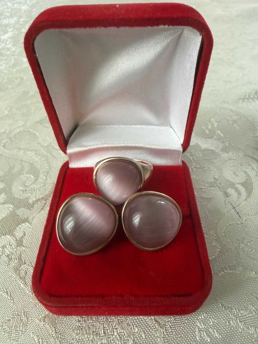 Набір серебро в позолоті сережкі та обручка 17 р. Авторська робота