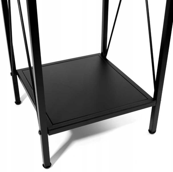 Stojak Metalowy na Drewno Kominkowe Opałowe do Kominka Wysoki Loft Czarny 110x34cm