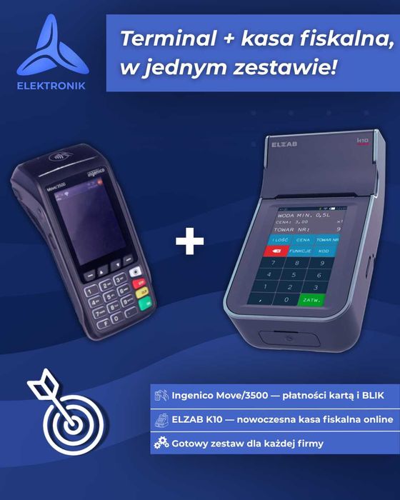 Kasa fiskalna Elzab K10 online Wi-Fi+ terminal płatniczy