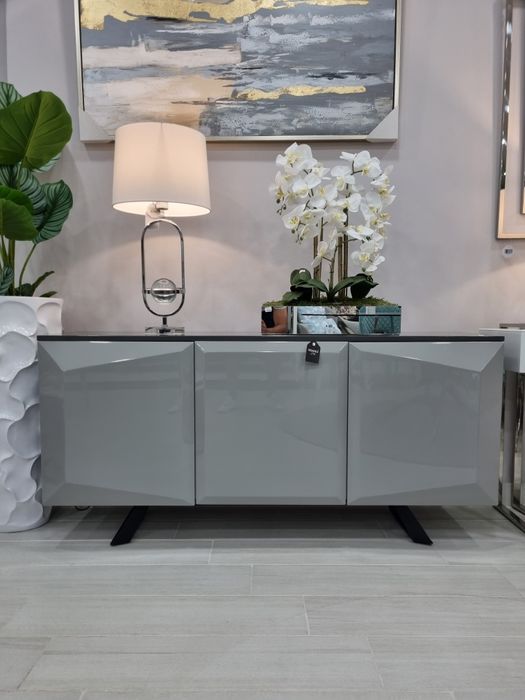 Aparador Cinza Brilho Modern - 160x46x77cm By Arcoazul