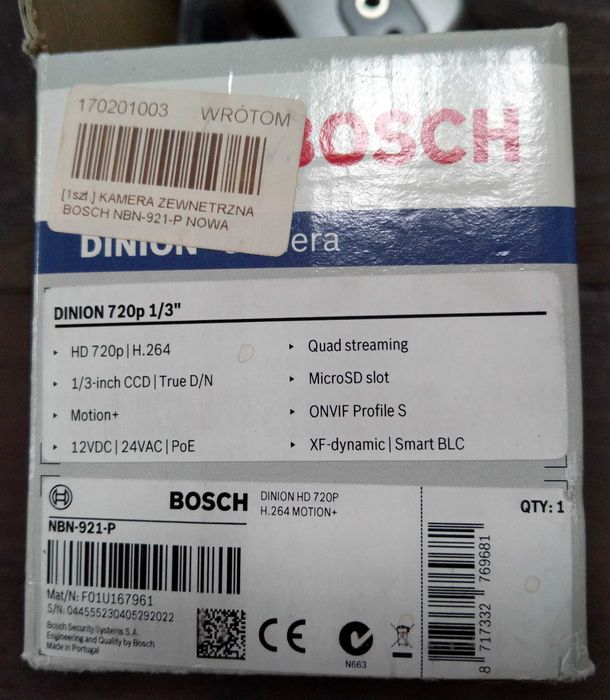 Kamera Sieciowa HD 720P NBN-921-P BOSCH Dinion