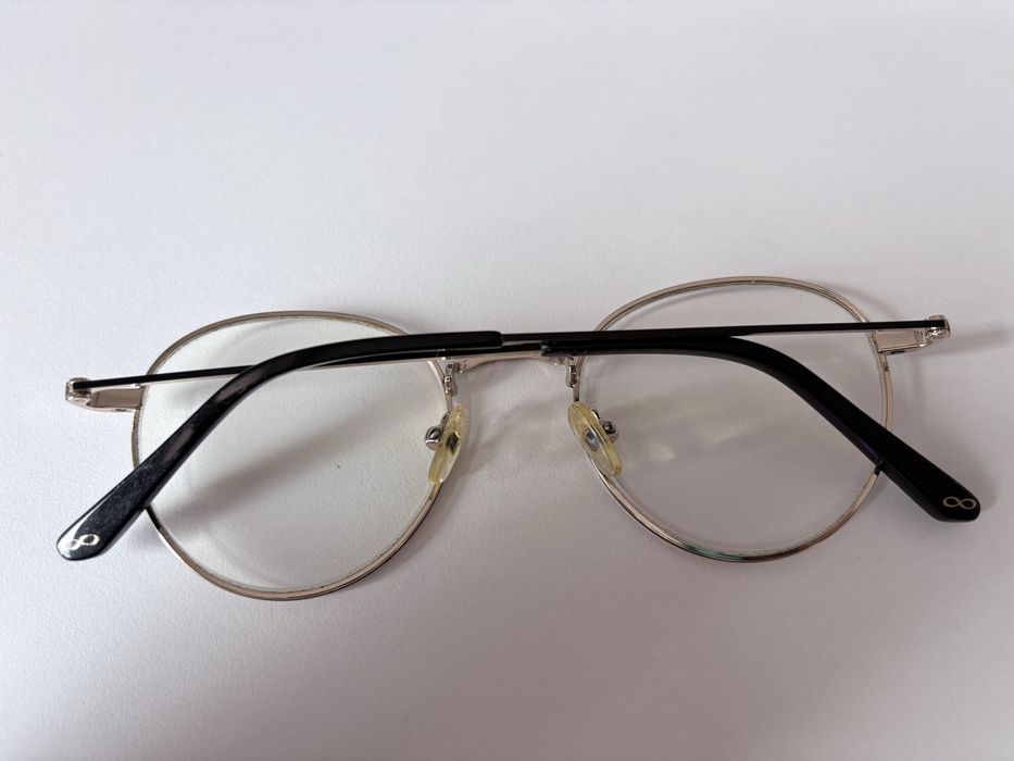 Okulary korekcyjne metalowe minusy refleks niebieski