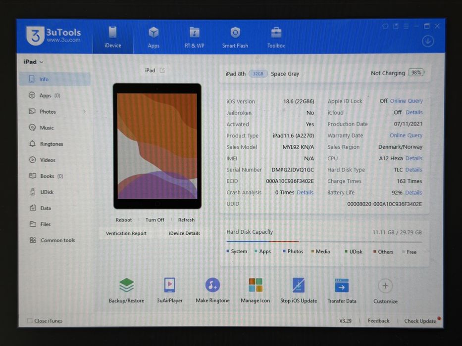 iPad 8. gen. (A2270) - 32GB - faktura VAT 23%