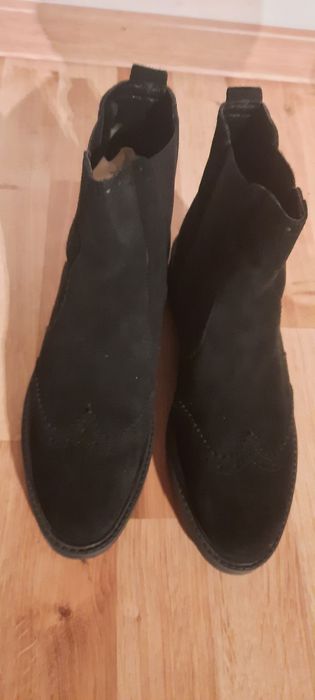 ESPRIT botki sztyblety zamszowe 40